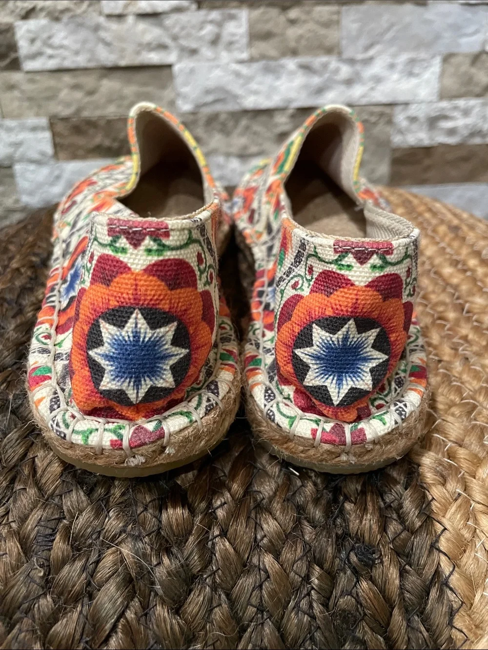 COTTO Women's Aztec Canvas Espadrilles - Multicolor Sz 37 (US 6 1/2 - 7)